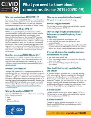 Coronavirus Fact Sheet - English  